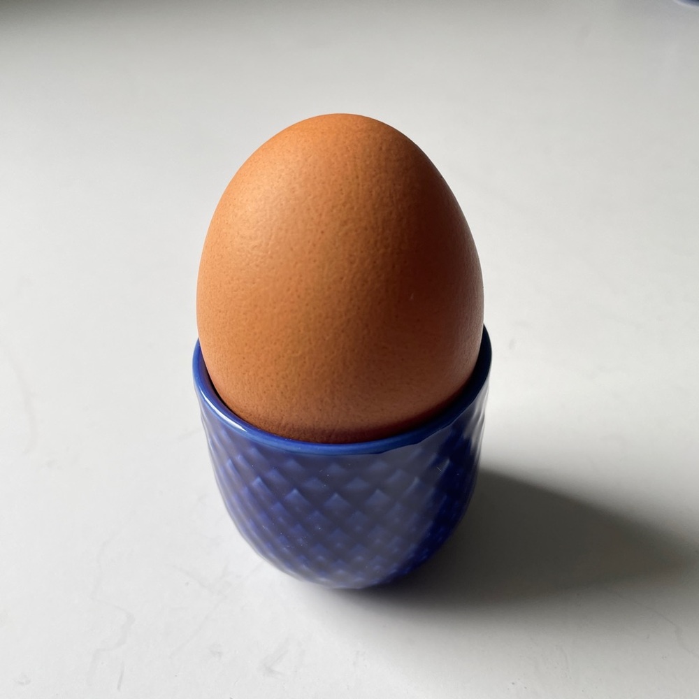 Lyngby Porcelæn Rhombe Dark Blue Porcelain Egg Cup Set Danish Design Scandi 2